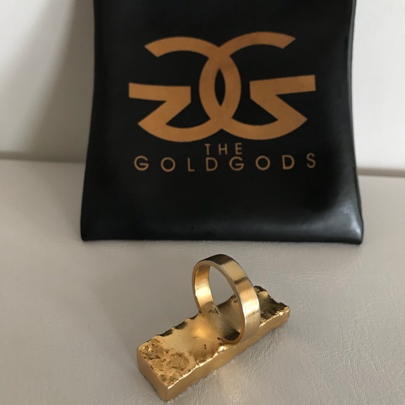 Gold Plated Ring w/Geode - Picture 2 of 2